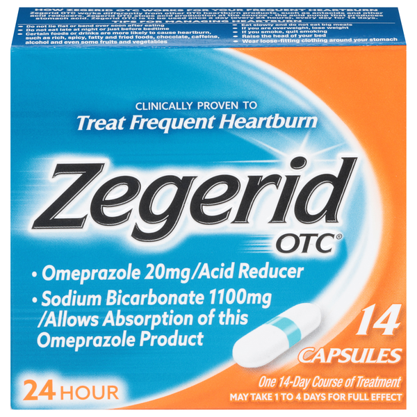 Zegerid OTC Acid Reducer with Omeprazole 20mg Capsules