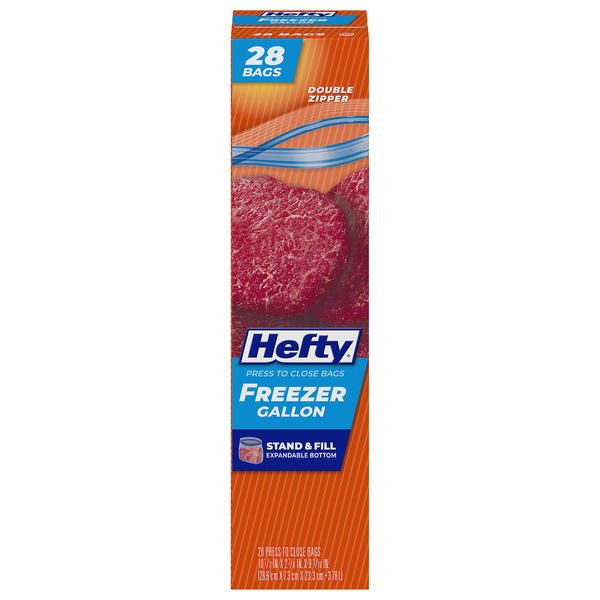 Hefty Double Zipper Gallon Freezer Bags