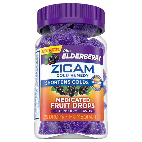 ZICAM Cold Remedy Medicated Elderberry Flavor Fruit Drops