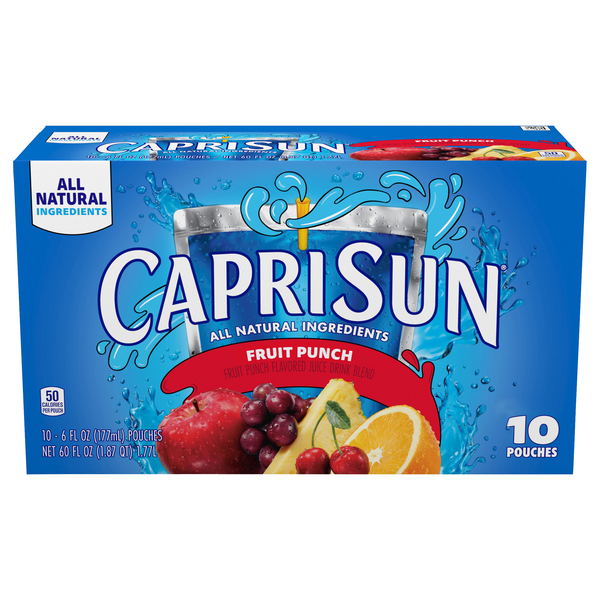 Capri Sun All Natural Fruit Punch Juice Drink Pouches - 10 pk