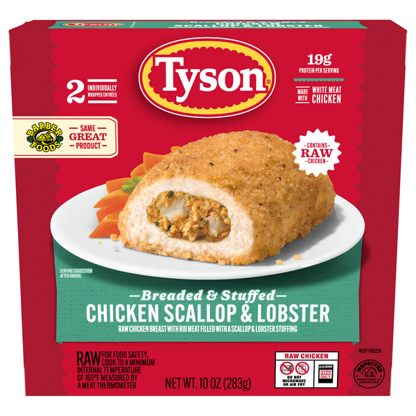 Tyson Raw Breaded & Stuffed Chicken Scallop & Lobster - 2 ct Frozen