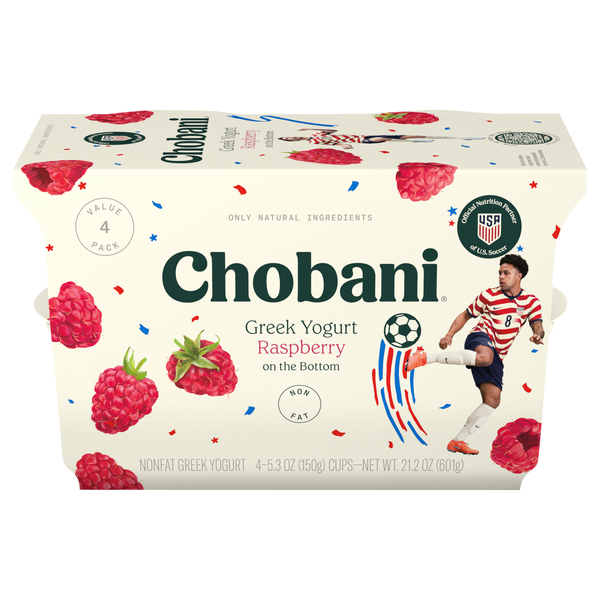 Chobani Non Fat Raspberry on the Bottom Greek Yogurt Cups - 4 ct
