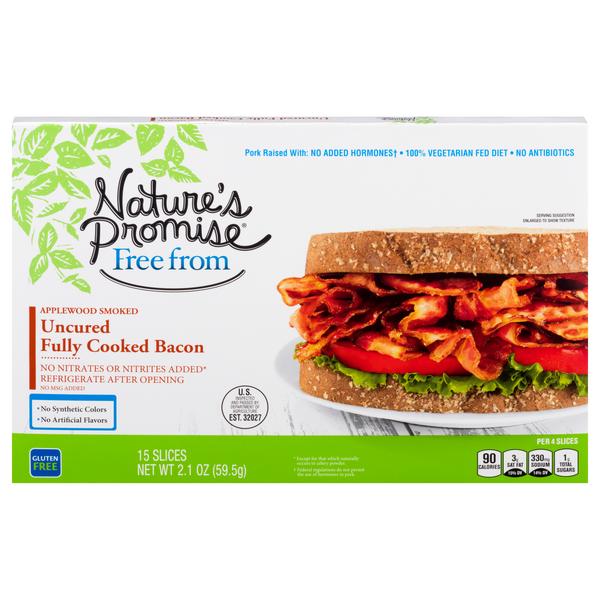 Nature's Promise Fully Cooked Applewood Smoked Uncured Bacon Slices