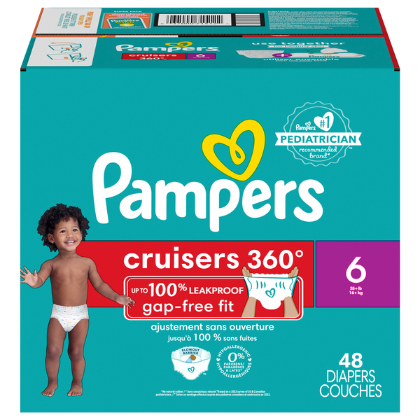 Pampers Cruisers 360 Size 6 Baby Diapers 35+ lb