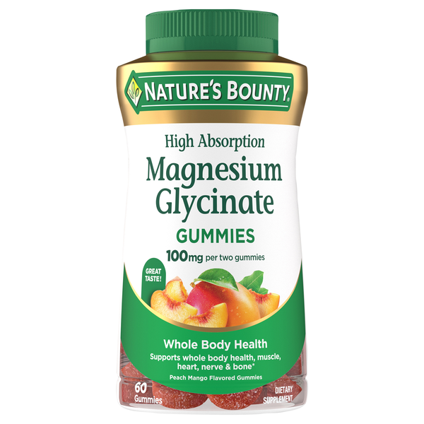 Nature's Bounty Peach Mango High Absorption Magnesium Glycinate Gummies
