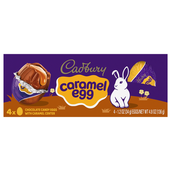 Cadbury Eggs Milk Chocolate with Caramel Center Easter Candy - 4 ct