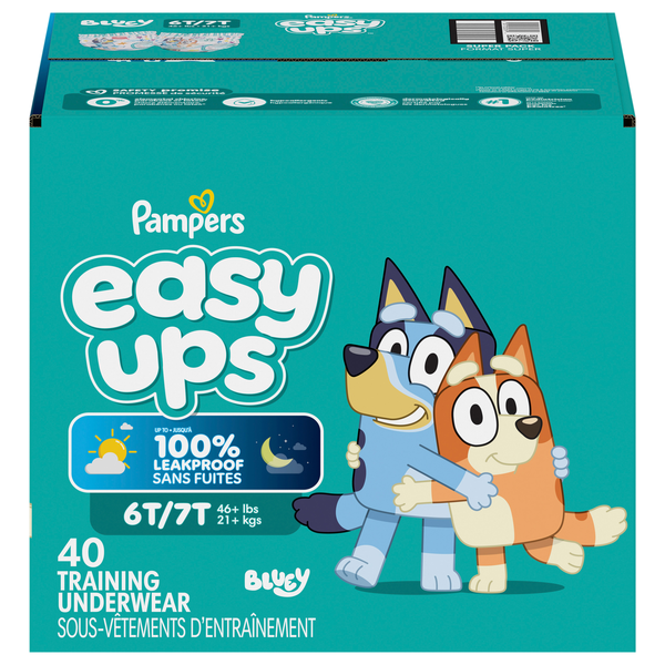 Pampers Easy Ups Bluey Girls & Boys 6-7T Potty Training Underwear 46+ lb