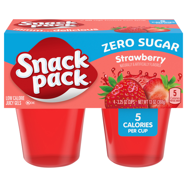 Snack Pack Zero Sugar Strawberry Juicy Gels Cups - 4 ct