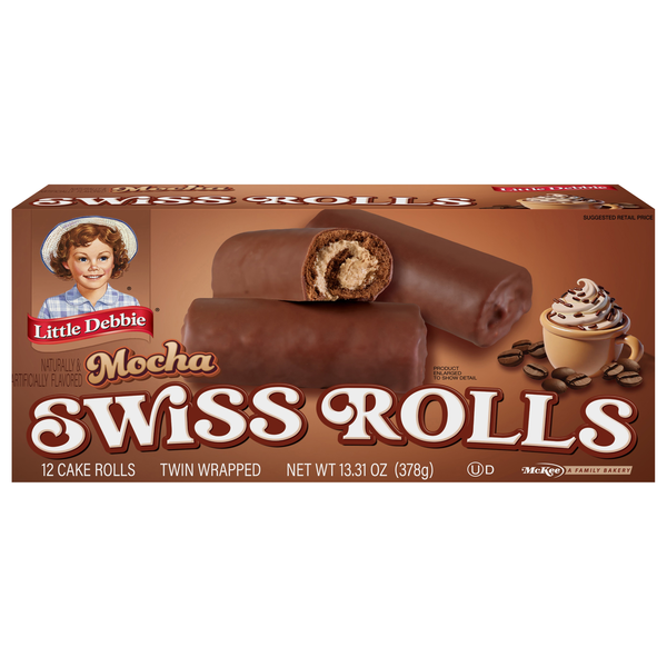 Little Debbie Mocha Swiss Rolls Snack Cakes - 12 ct