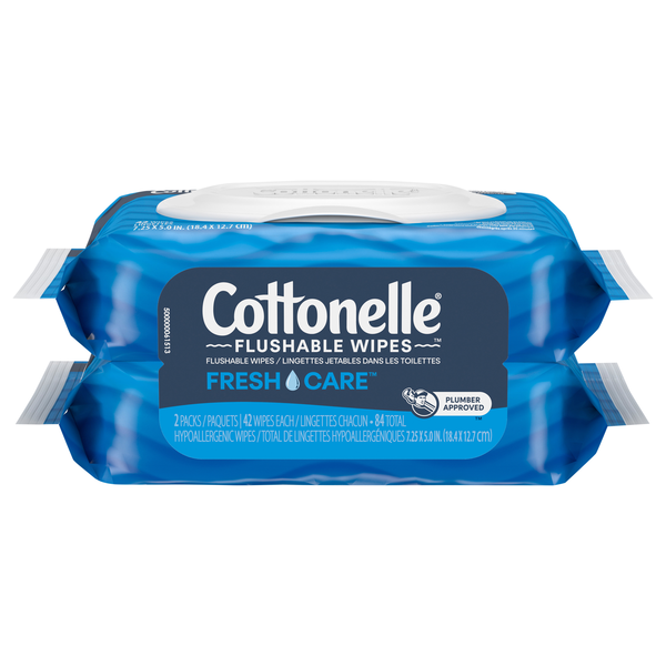 Cottonelle FreshCare Flushable Wipes 42 ct ea - 2 pk