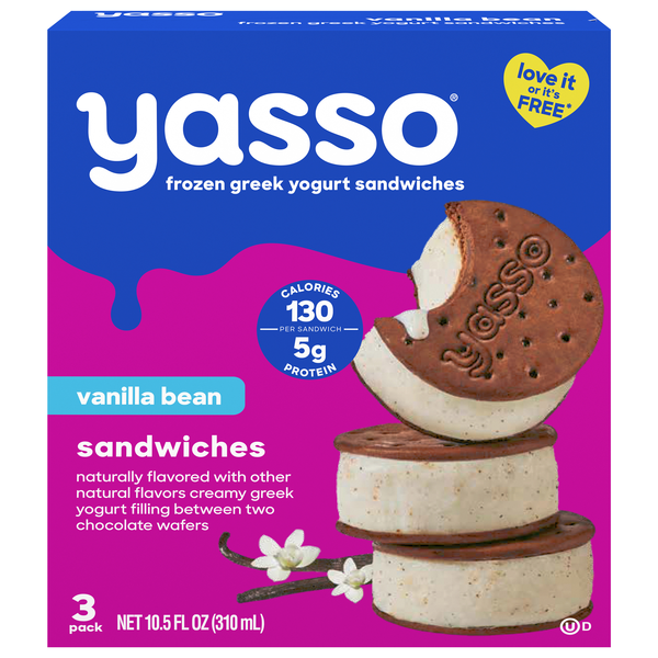 Yasso Vanilla Bean Greek Yogurt Sandwiches - 3 ct