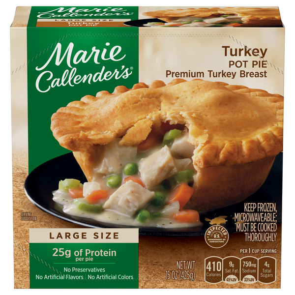 Marie Callender's Turkey Pot Pie Large Size Frozen Meal