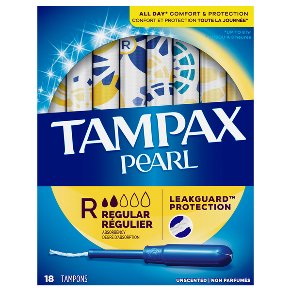 Tampax Pearl Unscented Regular Tampons