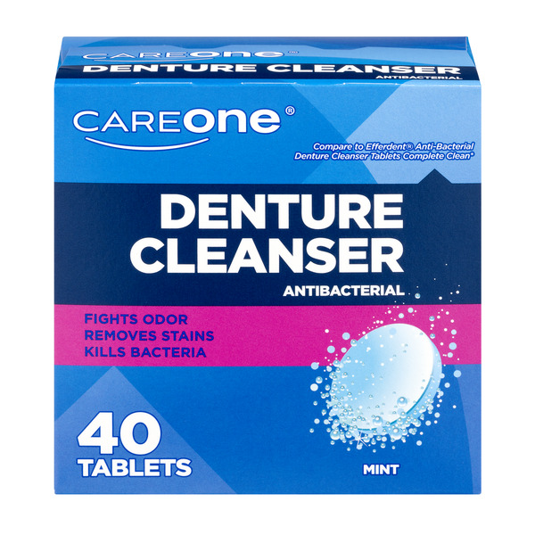 CareOne Denture Cleanser Antibacterial Mint Tablets