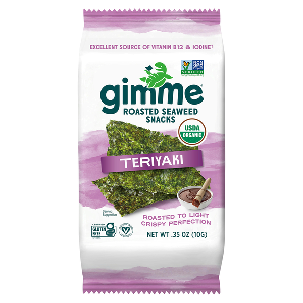 gimMe Premium Roasted Seaweed Snacks Teriyaki Organic