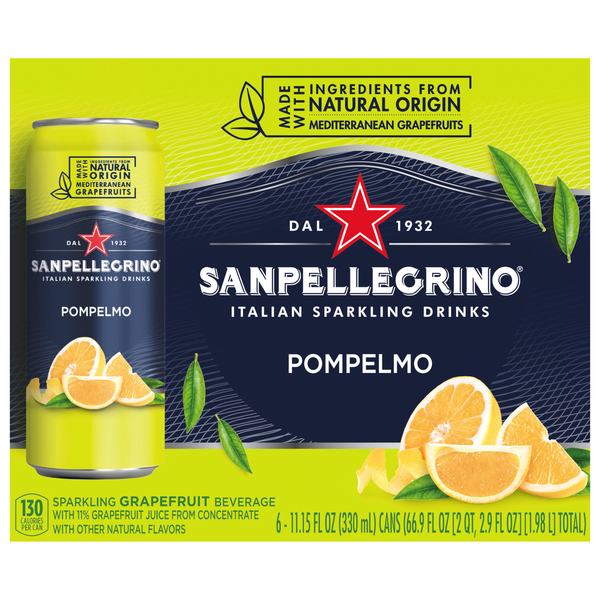 San Pellegrino Pompelmo Sparkling Grapefruit Beverage - 6 pk