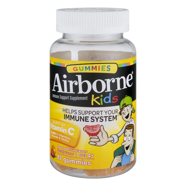 Airborne Kid Immune Support Supplement Blast of Vitamin C Fruit Gummies