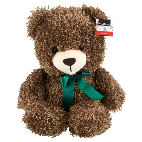 Smart Living Fuzzy Holiday Plush Dark Brown Teddy Bear