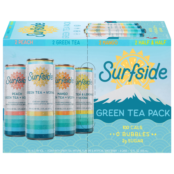 Surfside Green Tea Pack Vodka - 8 pk