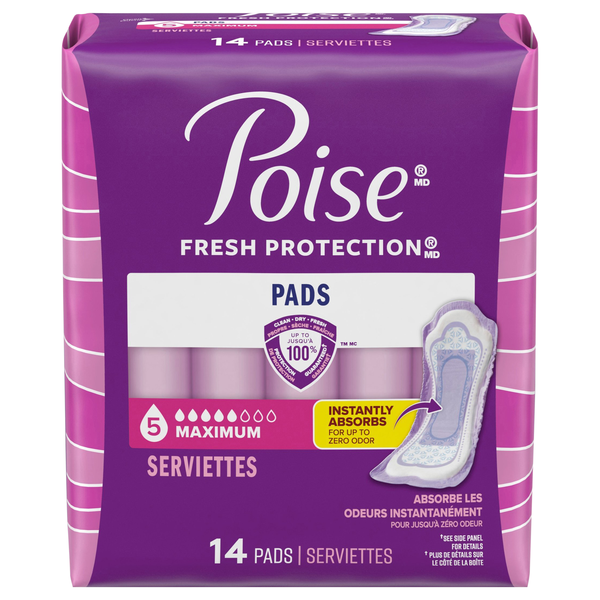 Poise Incontinence Pads Maximum Regular Length