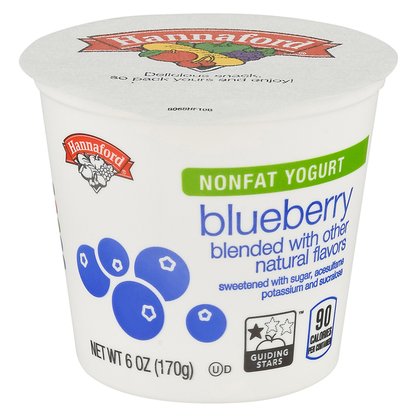Hannaford Non Fat Blueberry Yogurt