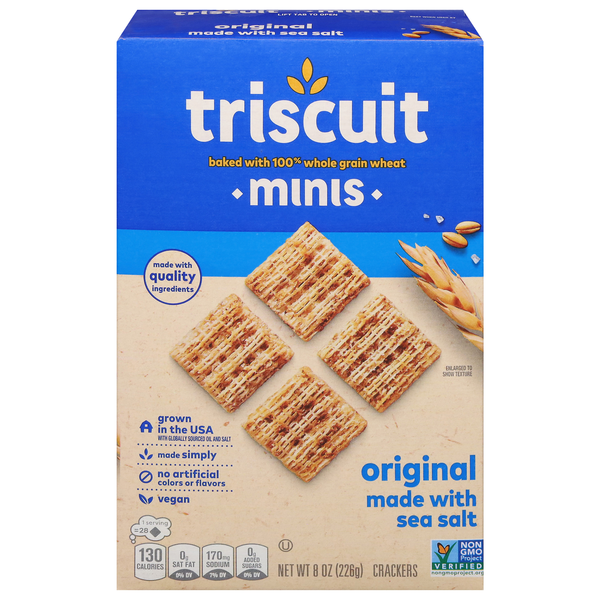 Triscuit Minis Vegan Original with Sea Salt Whole Grain Wheat Crackers