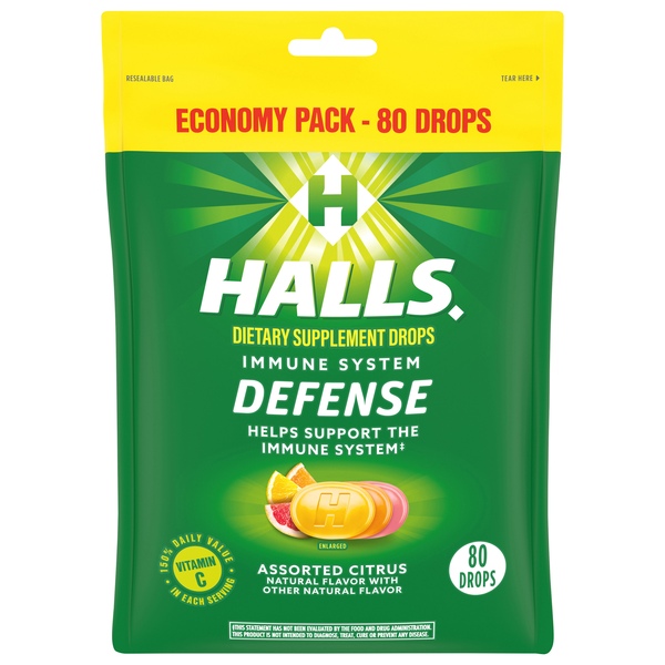 Halls Defense Immune System Drops Assorted Citrus Economy Pack