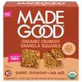 MadeGood Organic Crunchy Sweet Cinnamon & Sea Salt Granola Squares - 10 ct