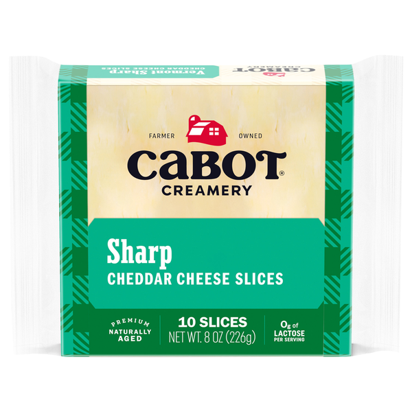 Cabot Aged Vermont Sharp Cheddar Cheese Slices - 10 ct