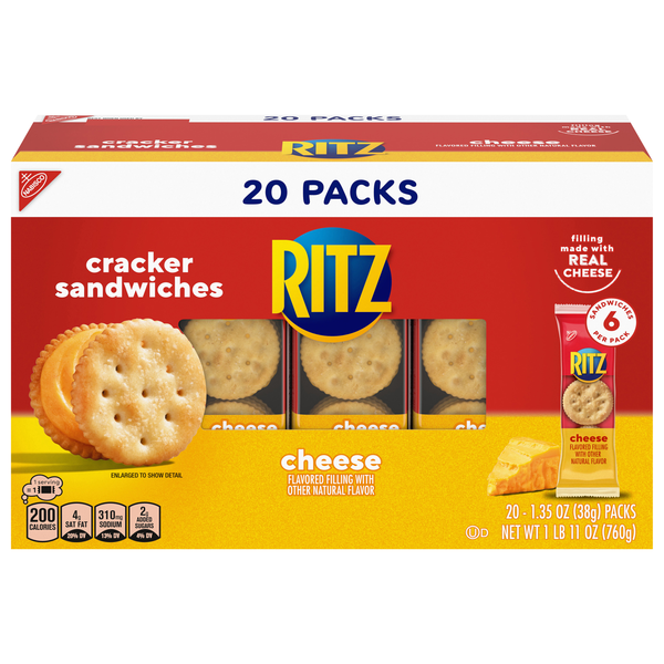 Save on HandiSnacks Ritz Cheese Sandwich Crackers Snack Packs 6 ct ea