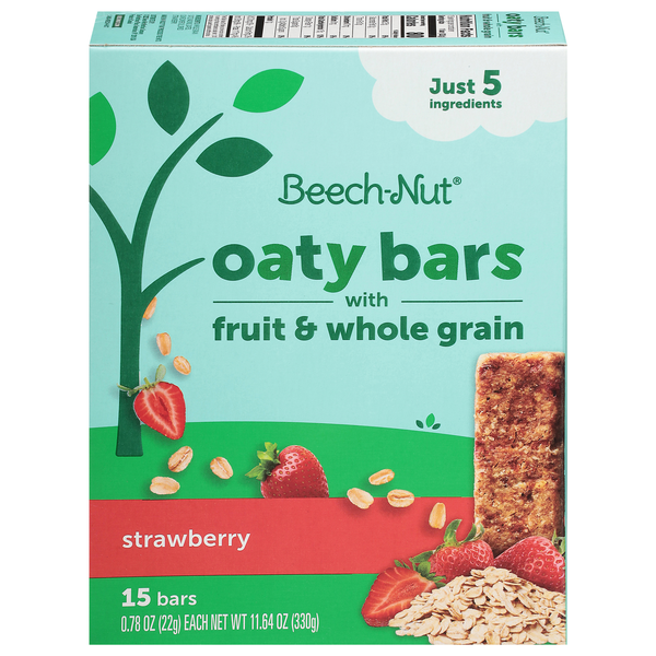 Beech-Nut Strawberry Oaty Bars with Fruit & Whole Grain Bars - 15 ct
