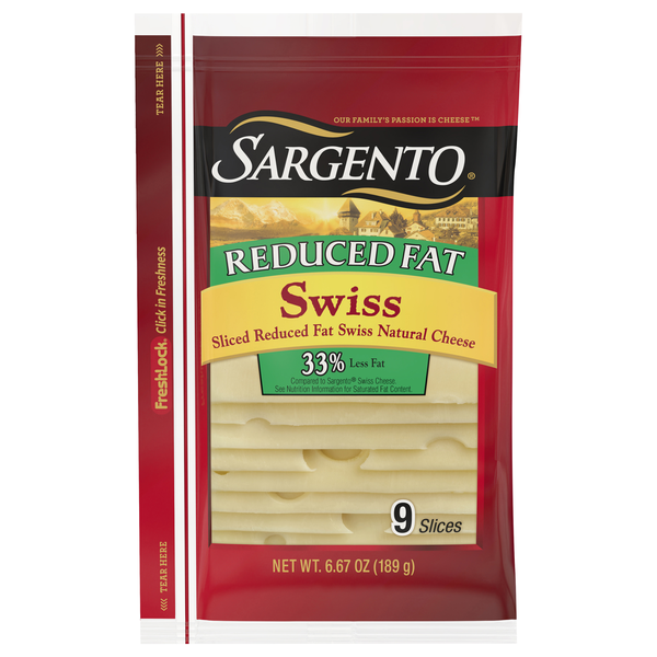 Save on Sargento Reduced Fat Swiss Cheese Slices 9 ct Order Online