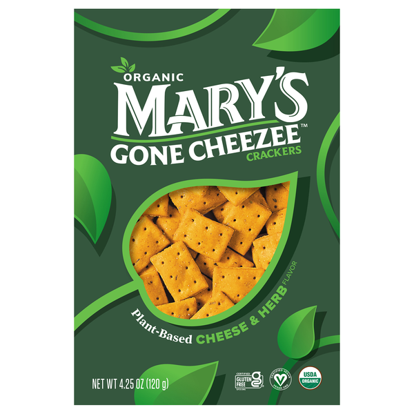 Mary's Gone Organic Plant-Based Cheese & Herb Cheezee Crackers
