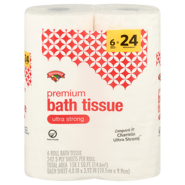Hannaford Ultra Strong Premium Toilet Paper Mega Roll 2-Ply