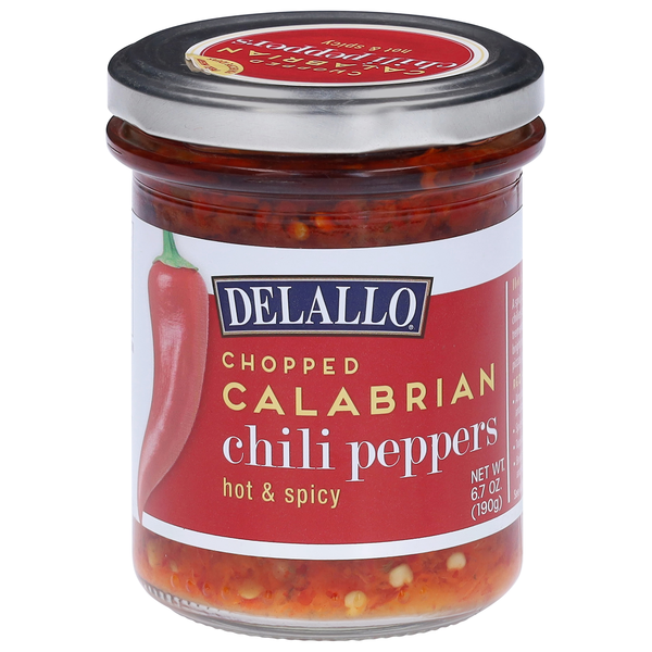 DeLallo Chopped Hot & Spicy Calabrian Chili Peppers