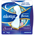 Always Infinity Size 5 Unscented Extra Heavy Overnight Pads with Wings