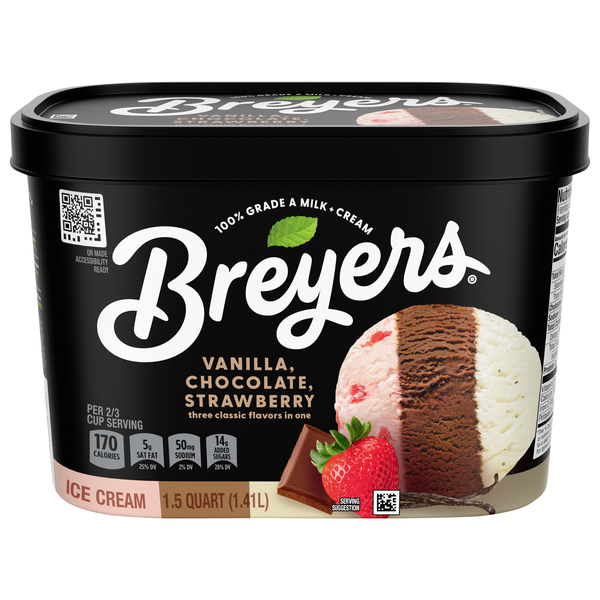 Breyers Vanilla Chocolate Strawberry Ice Cream
