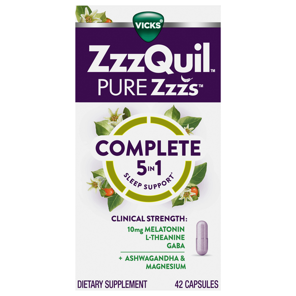 Vicks ZzzQuil PURE Zzzs Complete 5in1 Sleep Support Capsules
