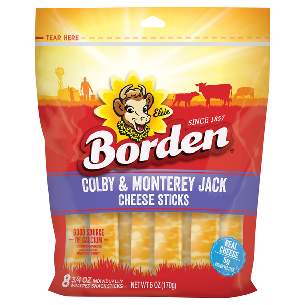 Borden Colby & Monterey Jack Cheese Sticks - 8 ct