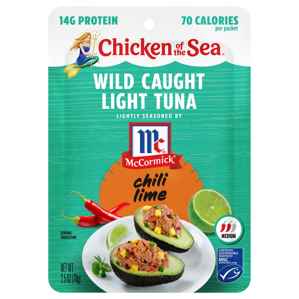 Chicken of the Sea Wild Caught Light Tuna Seasoned McCormick Chili Lime
