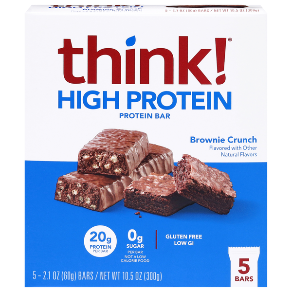 think! Gluten Free Brownie Crunch 20g High Protein Bars - 5 ct