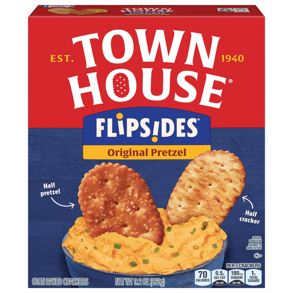 Town House FlipSides Original Pretzel Crackers