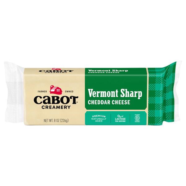 Cabot Creamery Aged Vermont Sharp White Cheddar Cheese Block