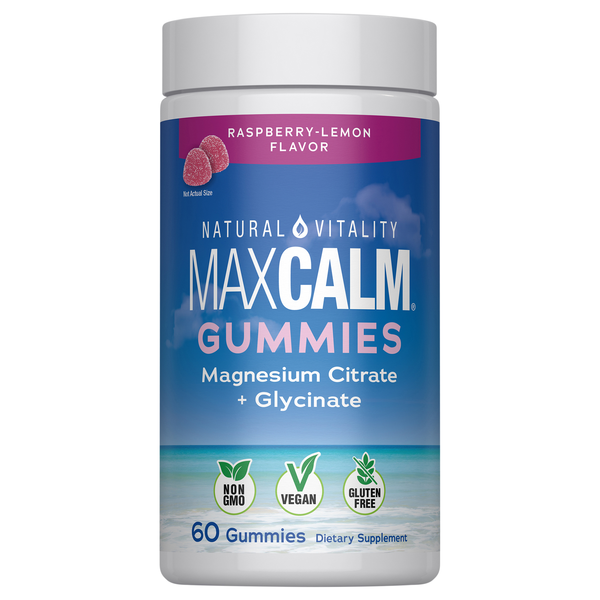 Natural Vitality Calm Raspberry-Lemon Magnesium Supplement Gummies