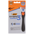 BIC Hybrid Comfort 3 Razor & 6 Cartridges Triple Blade