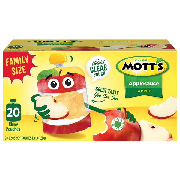Mott's Apple Applesauce Pouches Family Size - 20 ct