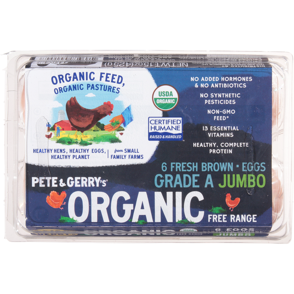 Pete & Gerry's Organic Free Range Jumbo Brown Eggs