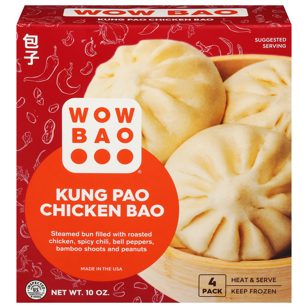 Wow Bao Kung Pao Chicken Bao (Steamed Buns) - 4 ct Frozen