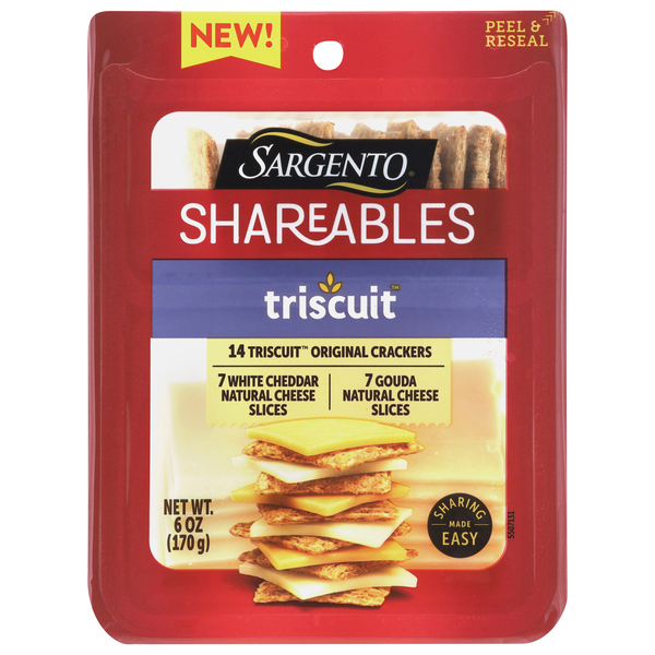Sargento Shareables White Cheddar & Gouda Sliced Cheese with Triscuits