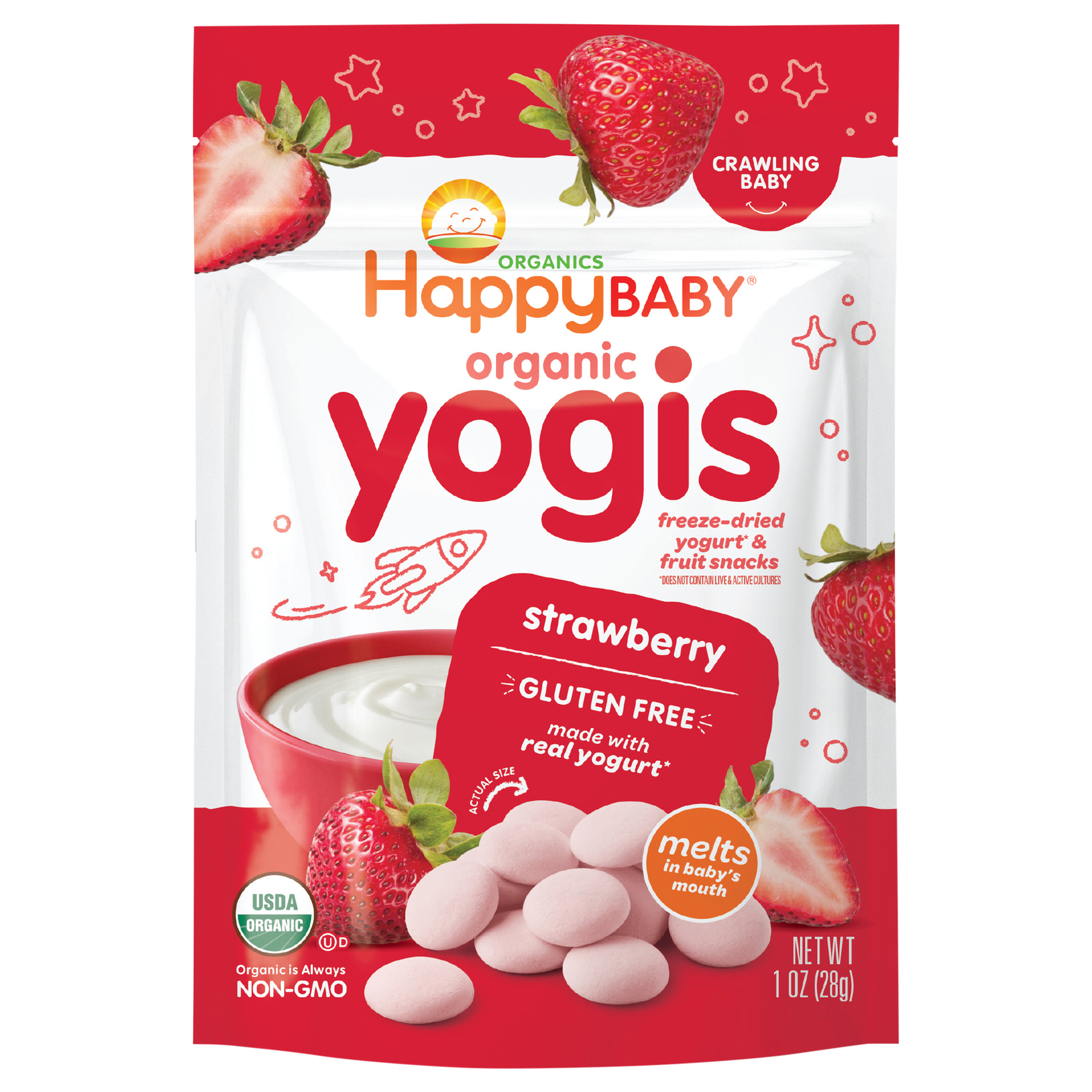 Happy Baby Happy Baby Organics Yogis Strawberry Yogurt & Fruit Snacks